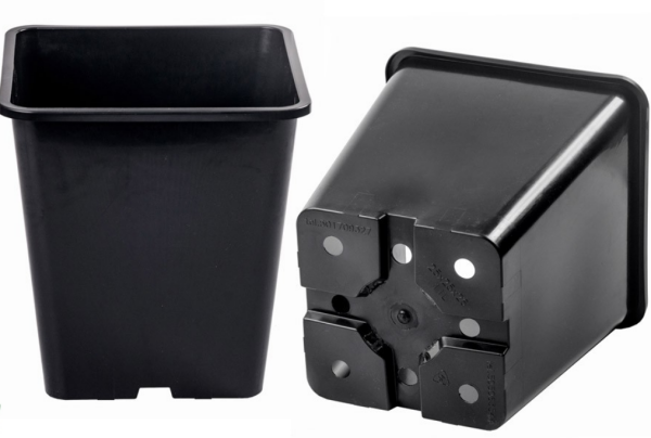 11 Liter Topf viereckig/schwarz, 24 x 24 x 27.8 cm