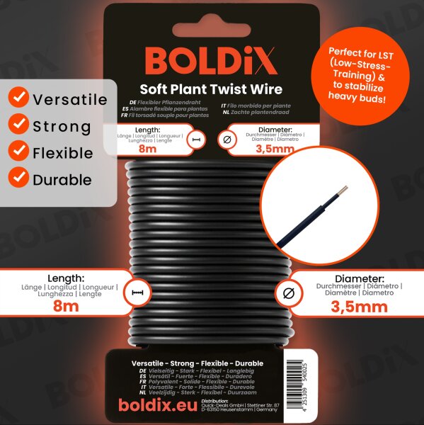 Flexibler Pflanzendraht mit weicher Gummi-Ummantelung, 8m Ø3.5mm